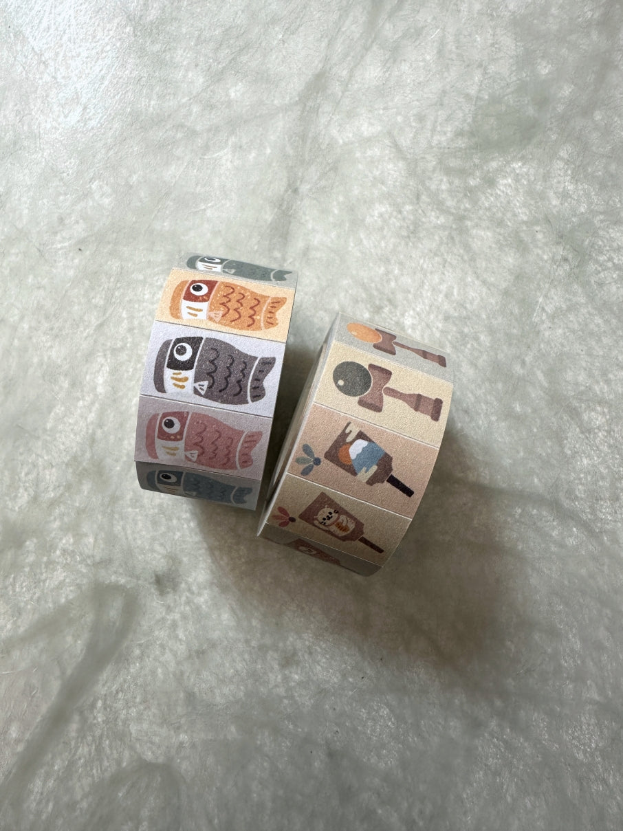 A Great Idea - Carp Flags & Japanese Hobby label sticker rolls SAMPLES