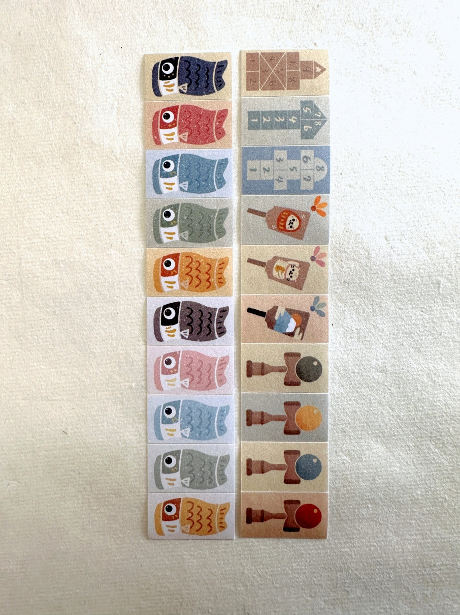 A Great Idea - Carp Flags & Japanese Hobby label sticker rolls SAMPLES