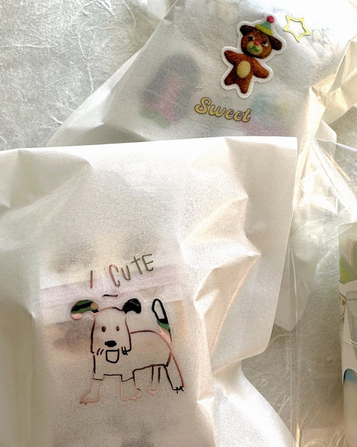 AGUGU - Abstract Drawing kiss-cut PET tapes (black / silver foil) SAMPLES