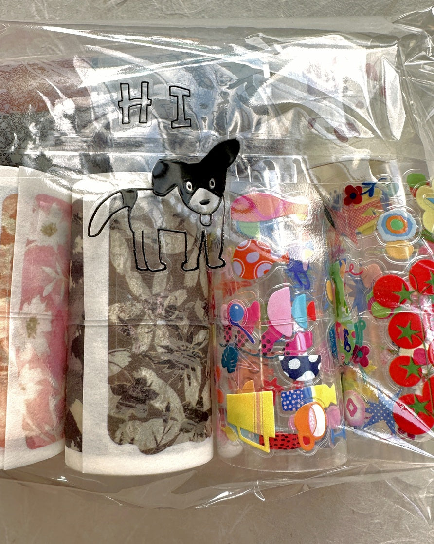 AGUGU - Abstract Drawing kiss-cut PET tapes (black / silver foil) SAMPLES