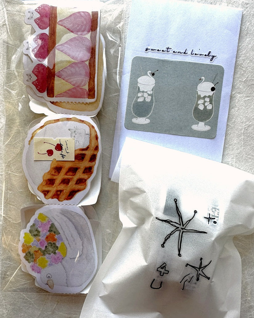 AGUGU - Abstract Drawing kiss-cut PET tapes (black / silver foil) SAMPLES