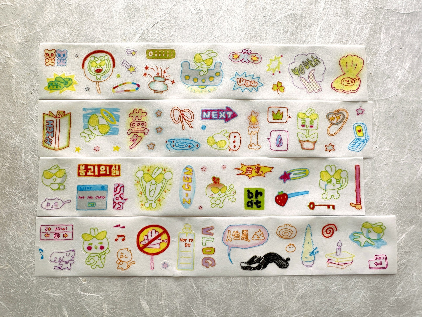 AGUGU - Daydreaming series kiss-cut glitter PET & washi tapes SAMPLES