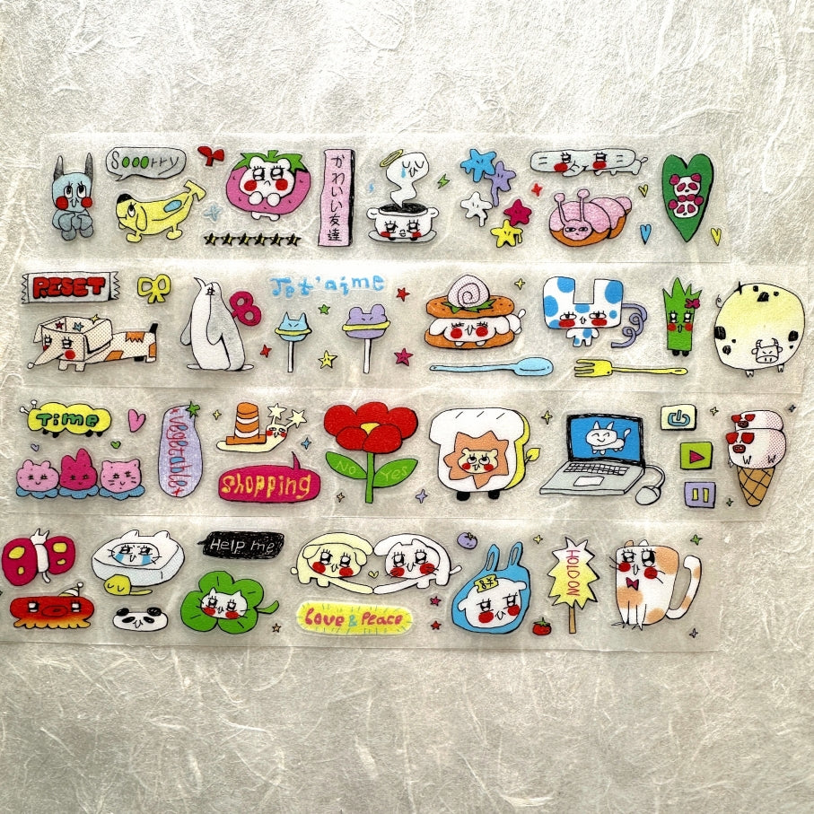 AGUGU - Daydreaming series kiss-cut glitter PET & washi tapes SAMPLES