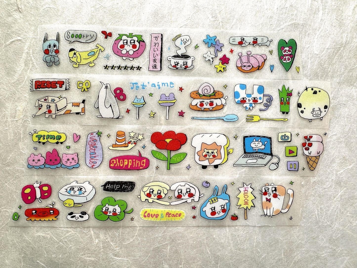 AGUGU - Daydreaming series kiss-cut glitter PET & washi tapes SAMPLES