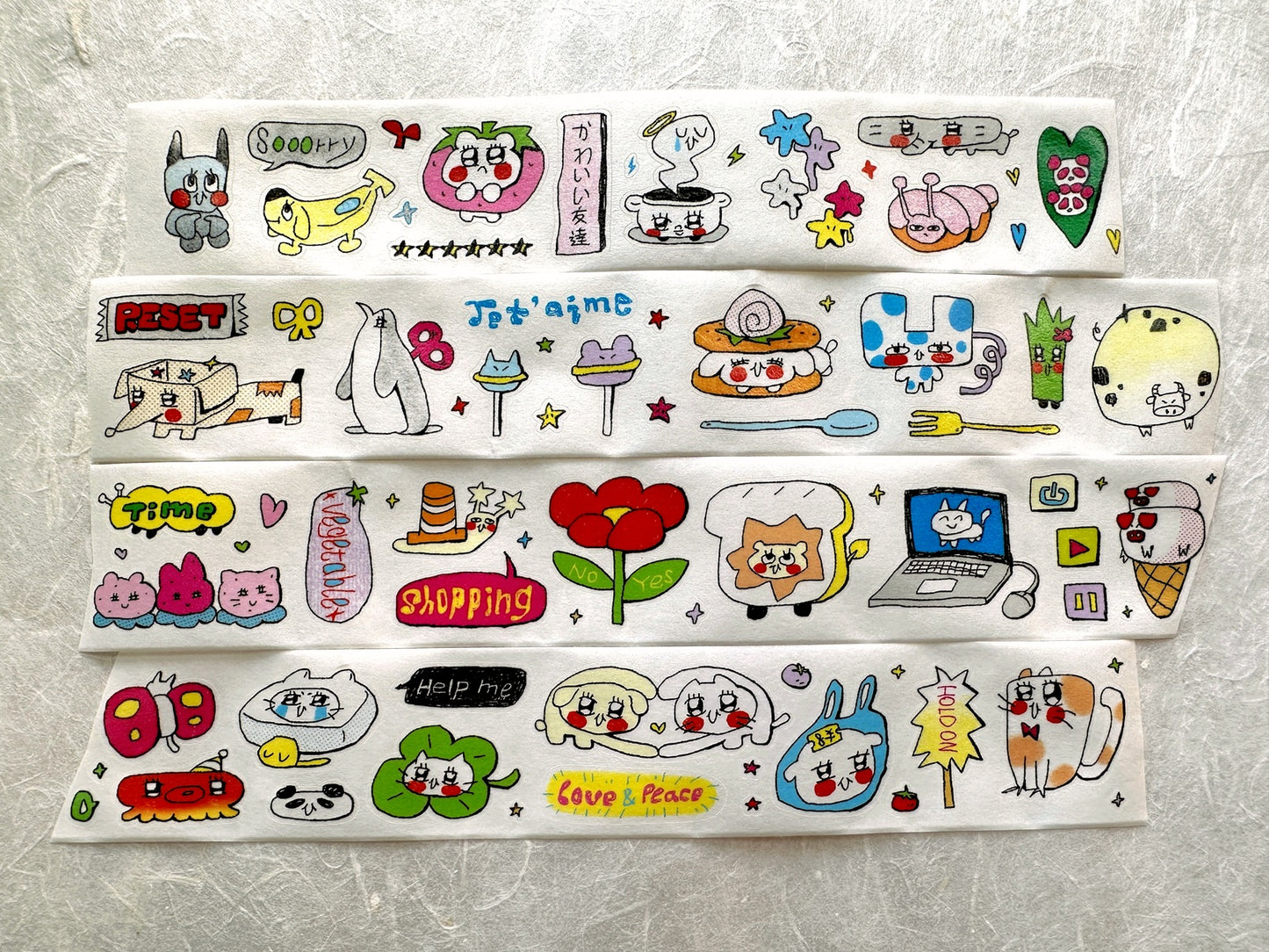 AGUGU - Daydreaming series kiss-cut glitter PET & washi tapes SAMPLES