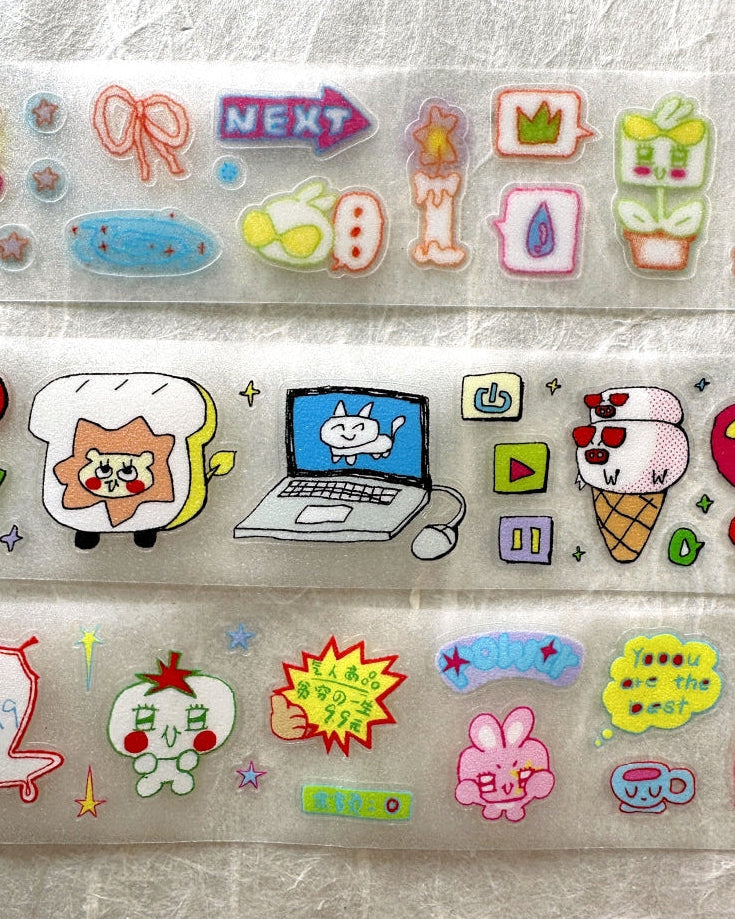 AGUGU - Daydreaming series kiss-cut glitter PET & washi tapes SAMPLES