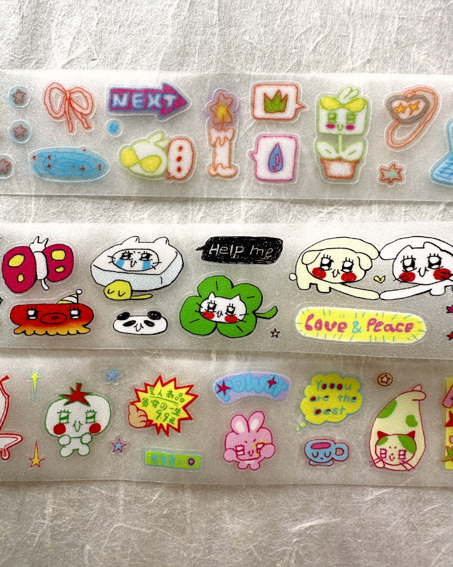 AGUGU - Daydreaming series kiss-cut glitter PET & washi tapes SAMPLES