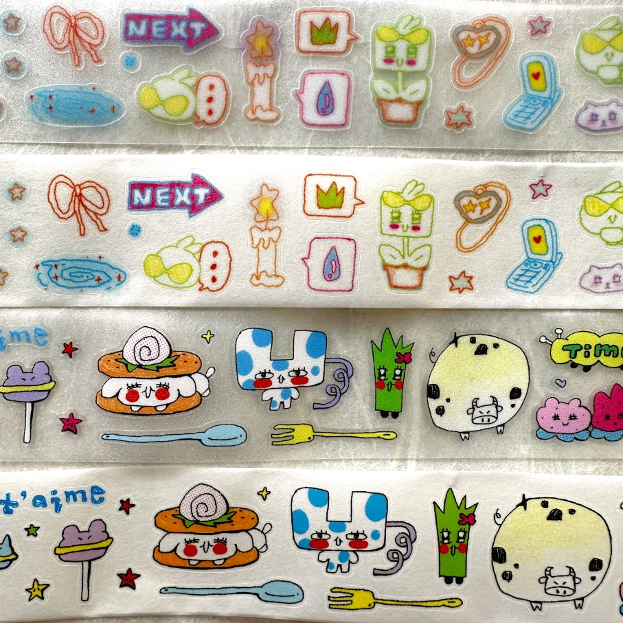 AGUGU - Daydreaming series kiss-cut glitter PET & washi tapes SAMPLES