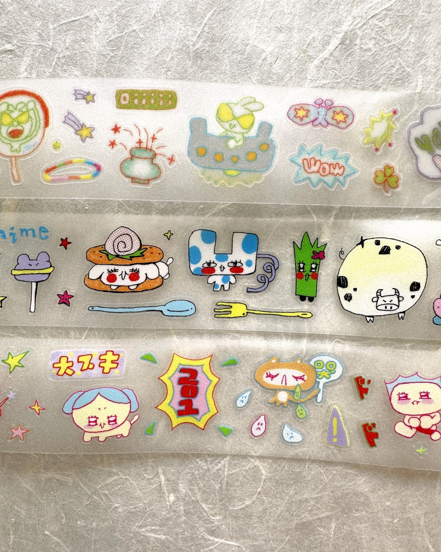 AGUGU - Daydreaming series kiss-cut glitter PET & washi tapes SAMPLES