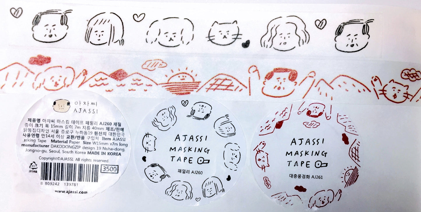 Ajassi - Hill & Family Korean washi tape SAMPLES