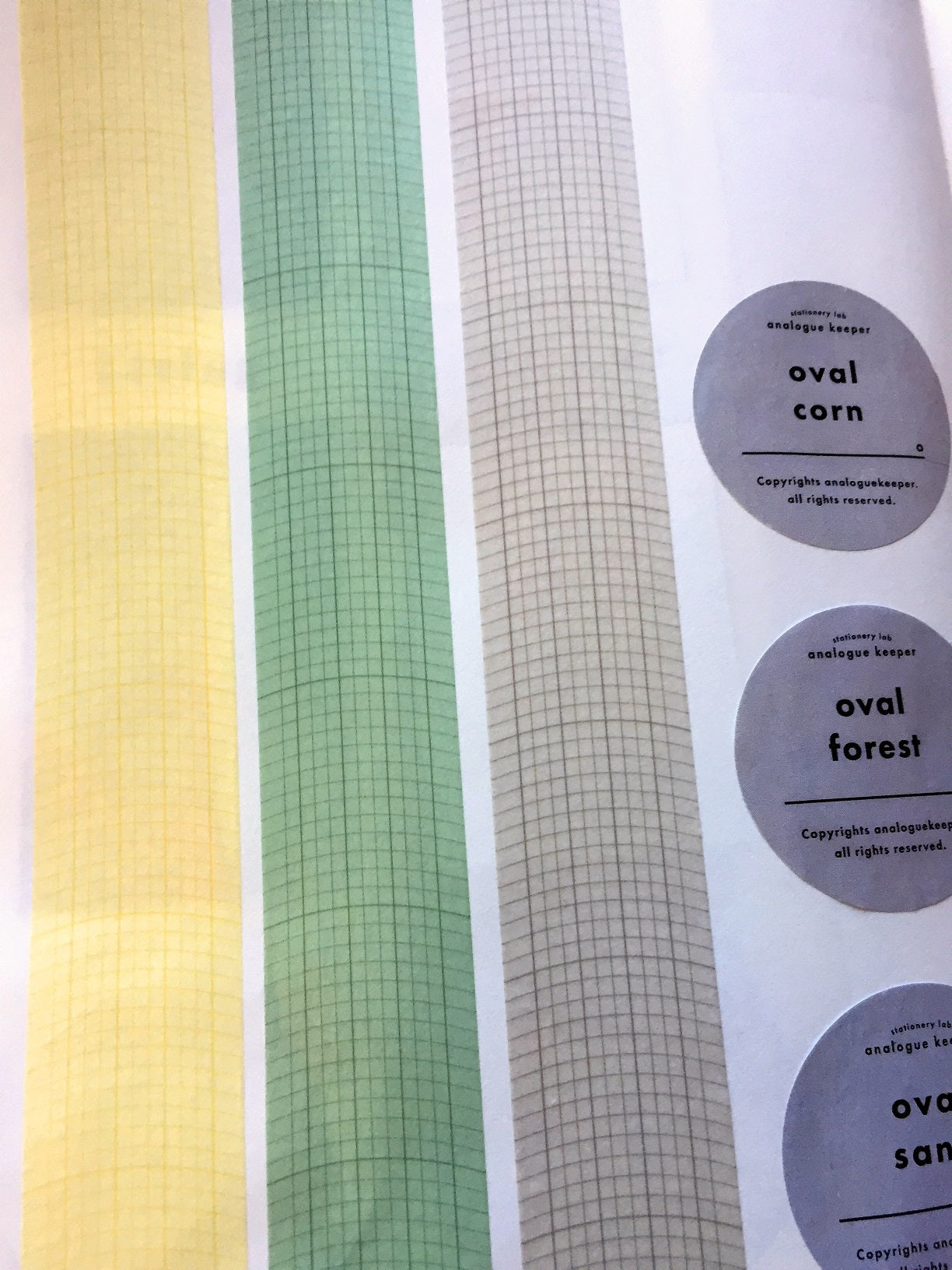 Analogue Keeper - Oval Grid masking tape SAMPLES