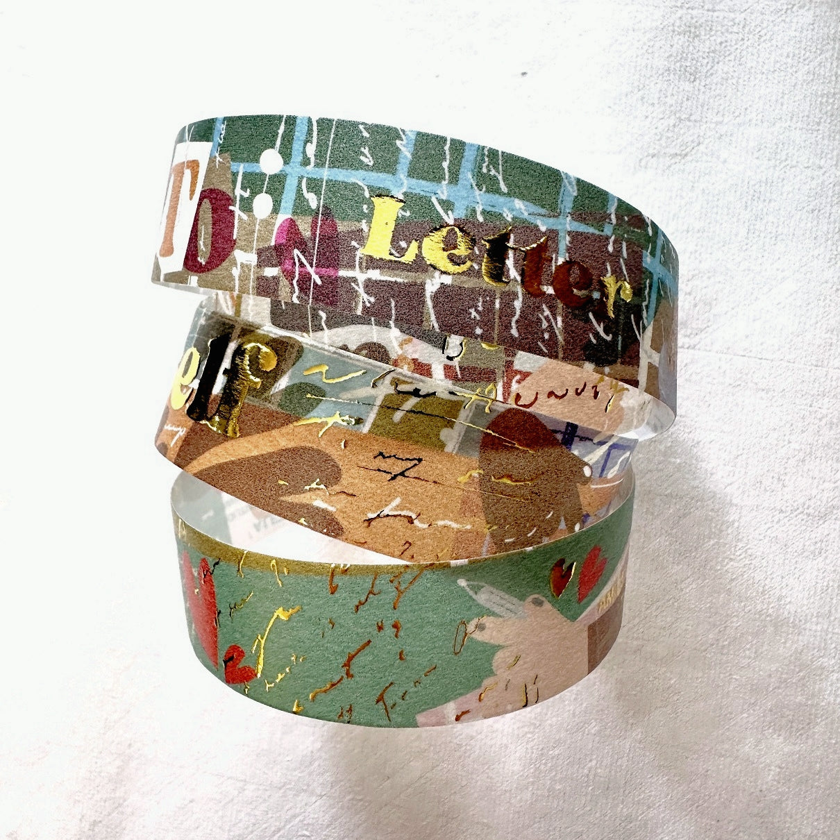 A Kind of Café - gold-foiled washi tapes (A Letter to Myself, Feel-Good Moments, Coffee Shop Confessions, & Rose Garden Serenade) SAMPLES