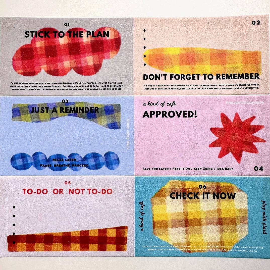 A Kind of Café - Stick to the Plan sticky memo roll SAMPLES