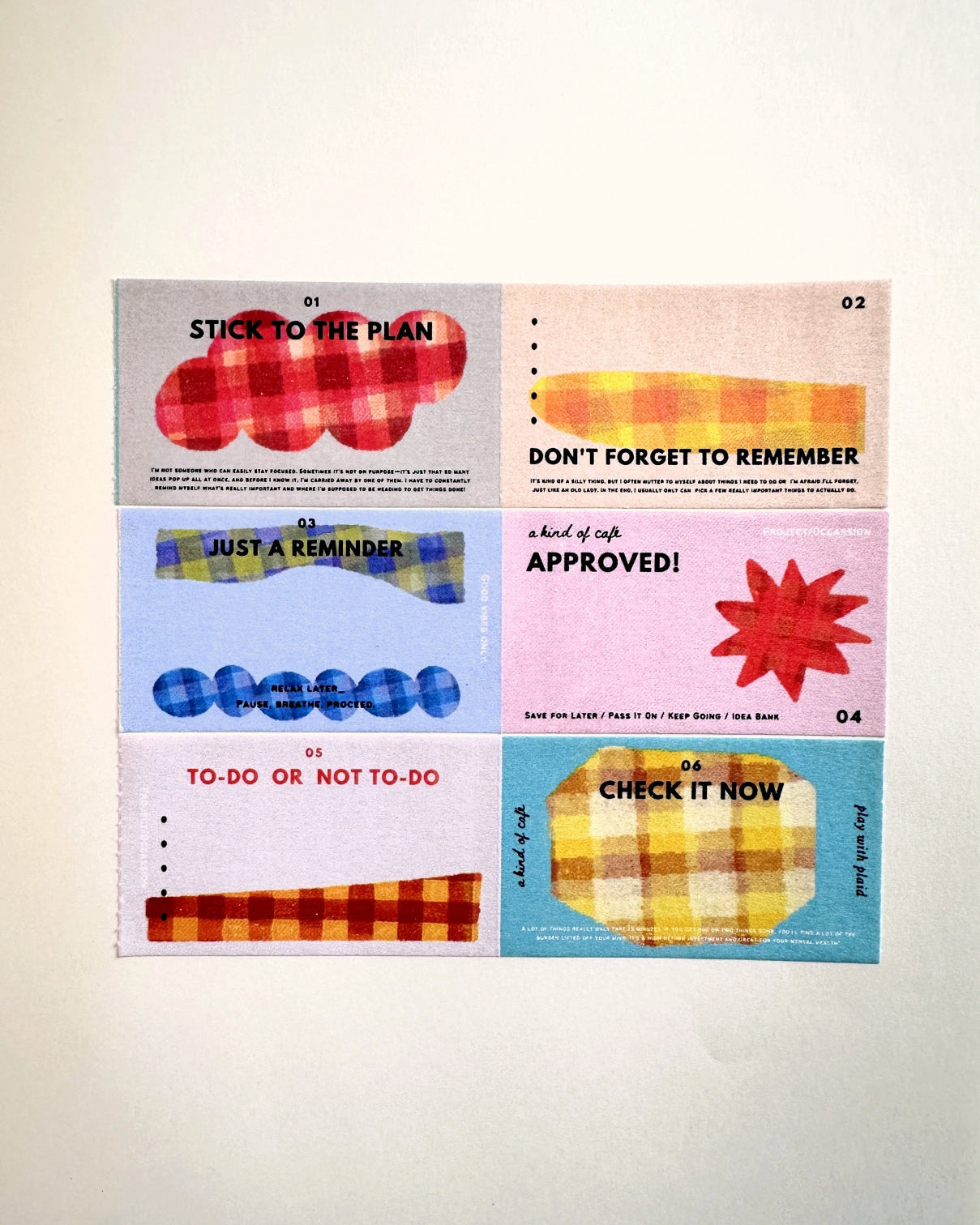 A Kind of Café - Stick to the Plan sticky memo roll SAMPLES