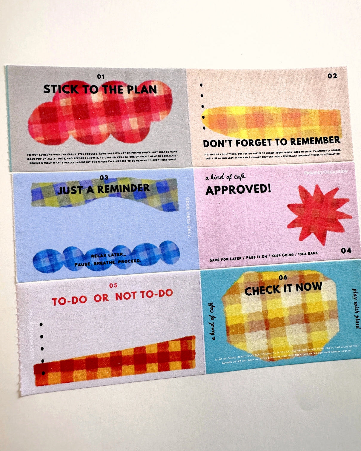 A Kind of Café - Stick to the Plan sticky memo roll SAMPLES
