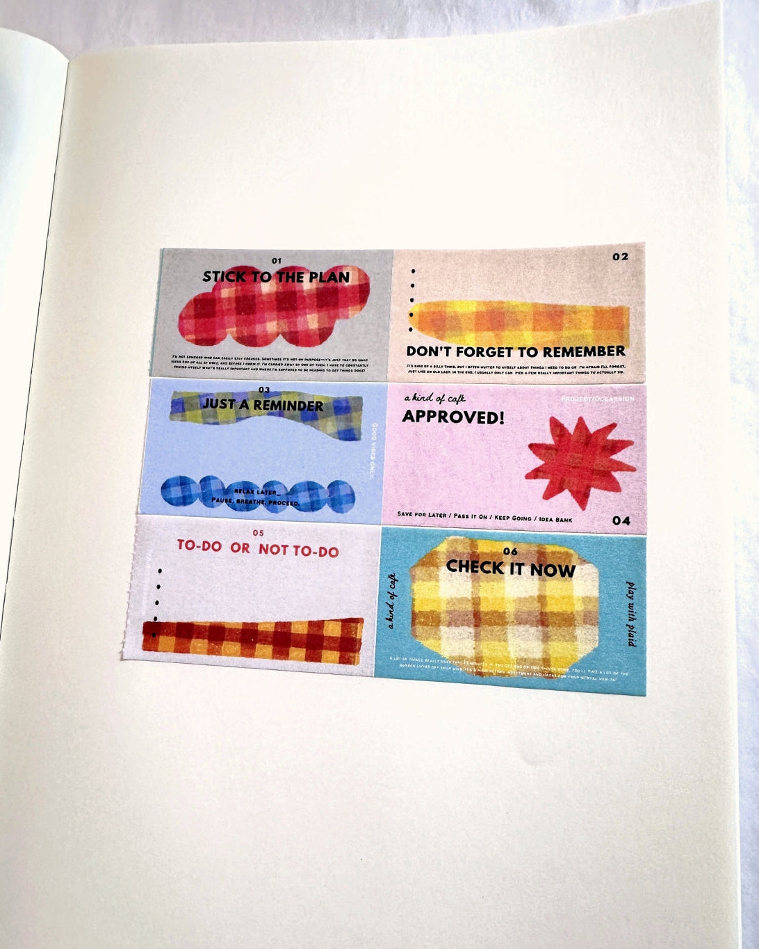 A Kind of Café - Stick to the Plan sticky memo roll SAMPLES