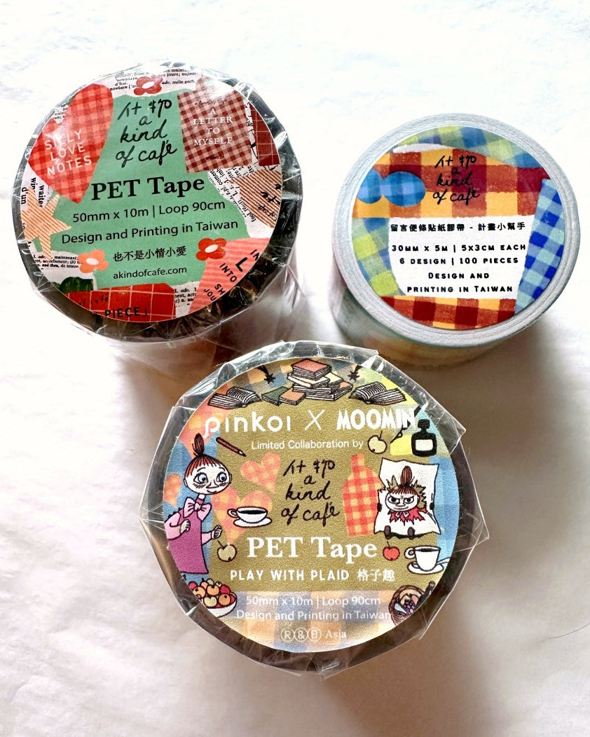 A Kind of Café x Moomin - Play with Plaid PET tape SAMPLES
