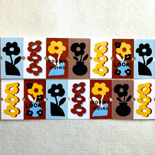 A Kind of Café - Sunny Bloom label sticker roll SAMPLES