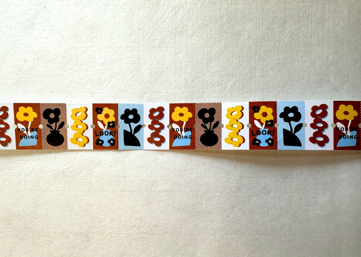 A Kind of Café - Sunny Bloom label sticker roll SAMPLES