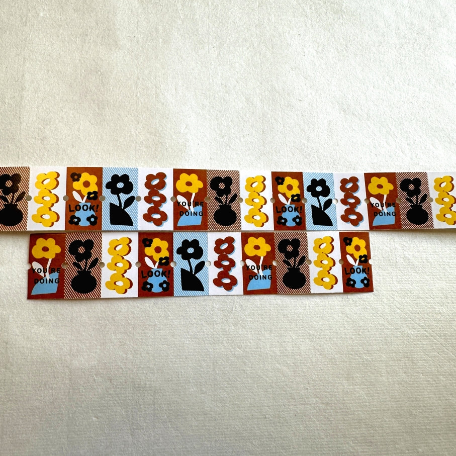 A Kind of Café - Sunny Bloom label sticker roll SAMPLES