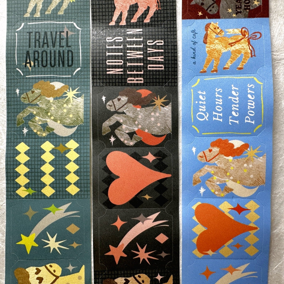 A Kind of Café - Horse Fairytale pre-cut sticker tape (3.5 cm x 150 cm) SAMPLES