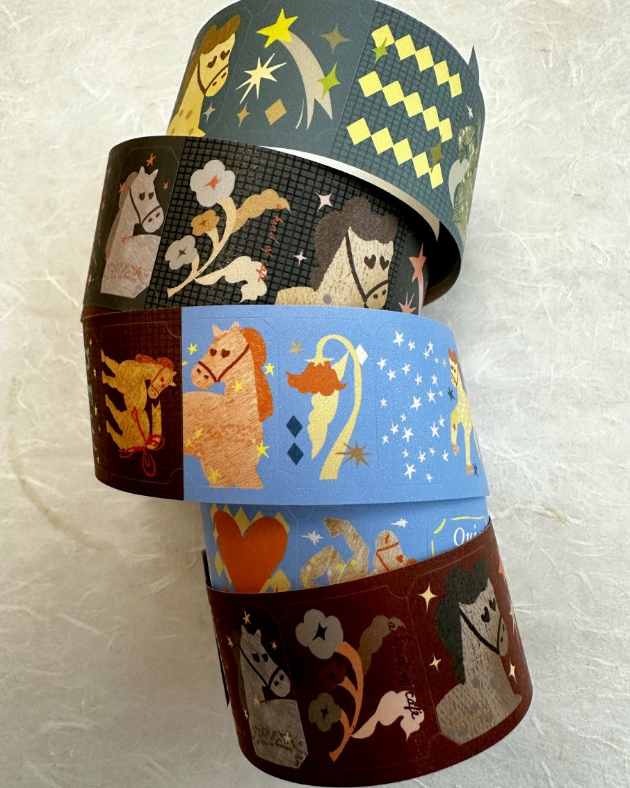 A Kind of Café - Horse Fairytale pre-cut sticker tape (3.5 cm x 150 cm) SAMPLES