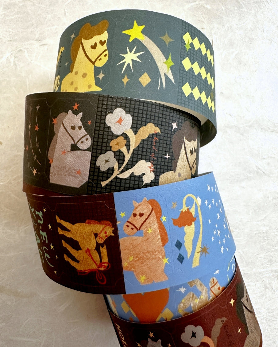 A Kind of Café - Horse Fairytale pre-cut sticker tape (3.5 cm x 150 cm) SAMPLES