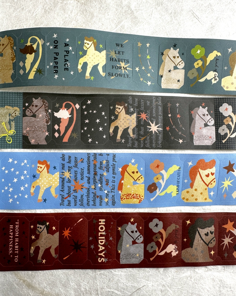 A Kind of Café - Horse Fairytale pre-cut sticker tape (3.5 cm x 150 cm) SAMPLES