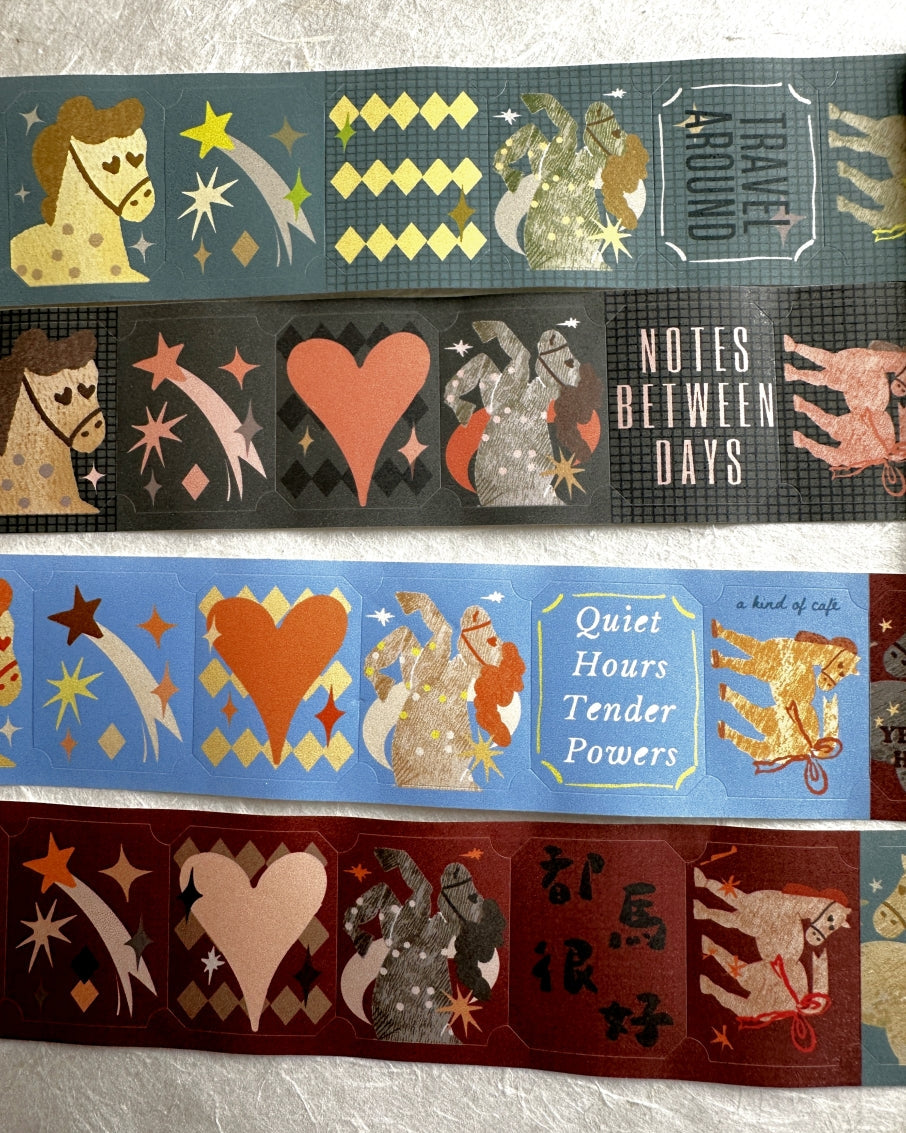 A Kind of Café - Horse Fairytale pre-cut sticker tape (3.5 cm x 150 cm) SAMPLES