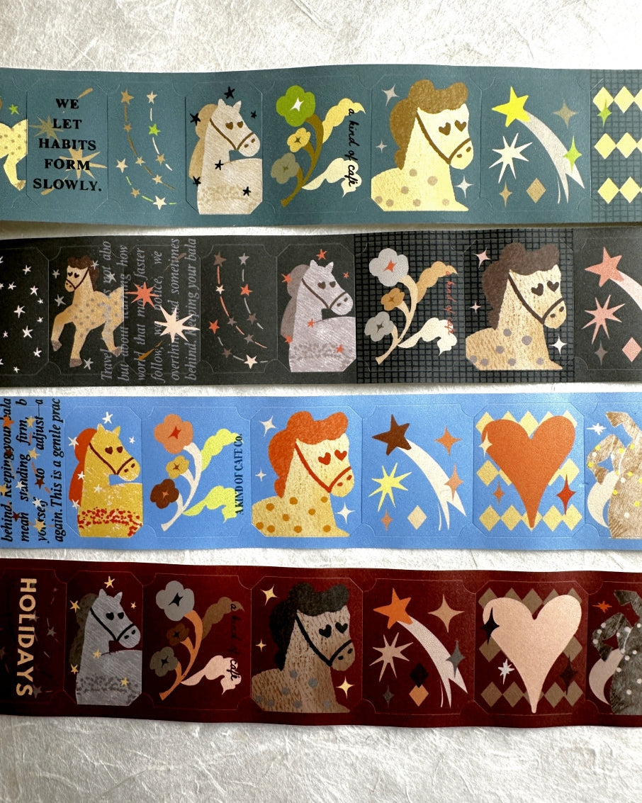 A Kind of Café - Horse Fairytale pre-cut sticker tape (3.5 cm x 150 cm) SAMPLES