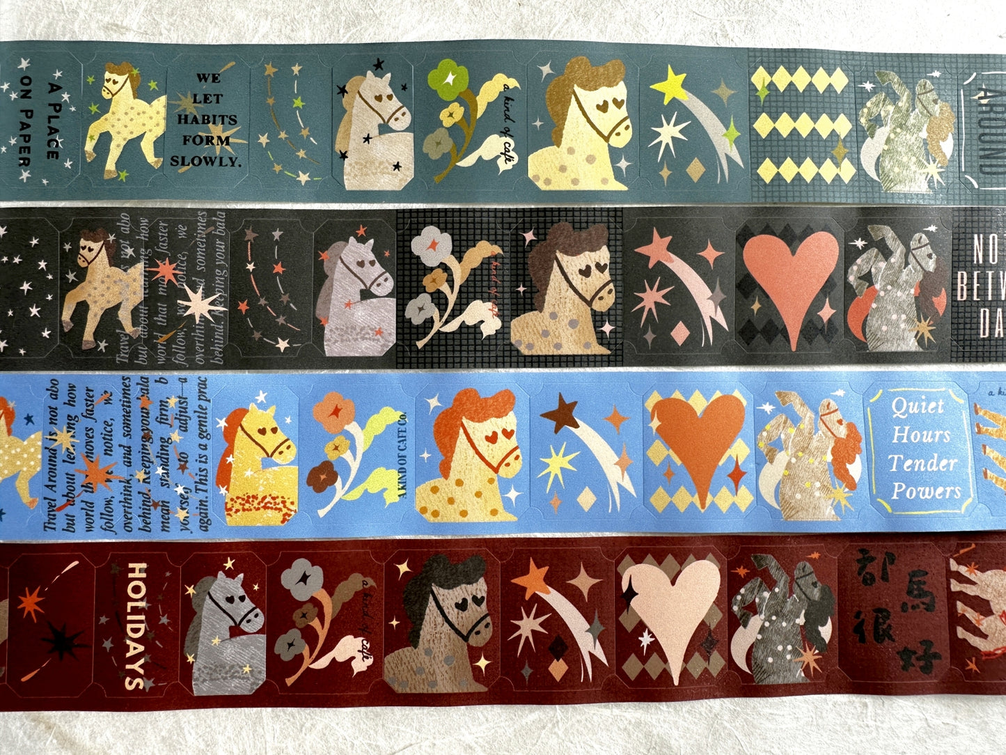 A Kind of Café - Horse Fairytale pre-cut sticker tape (3.5 cm x 150 cm) SAMPLES