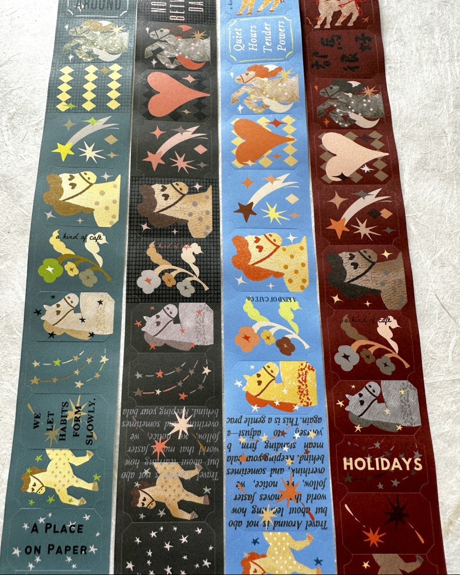 A Kind of Café - Horse Fairytale pre-cut sticker tape (3.5 cm x 150 cm) SAMPLES