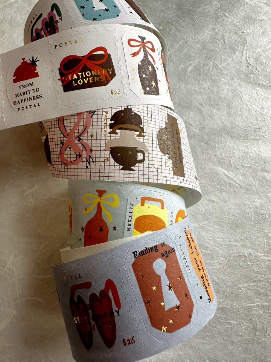 A Kind of Café - Travel Around gold foil pre-cut sticker tape (3.5 cm x 150 cm) SAMPLES