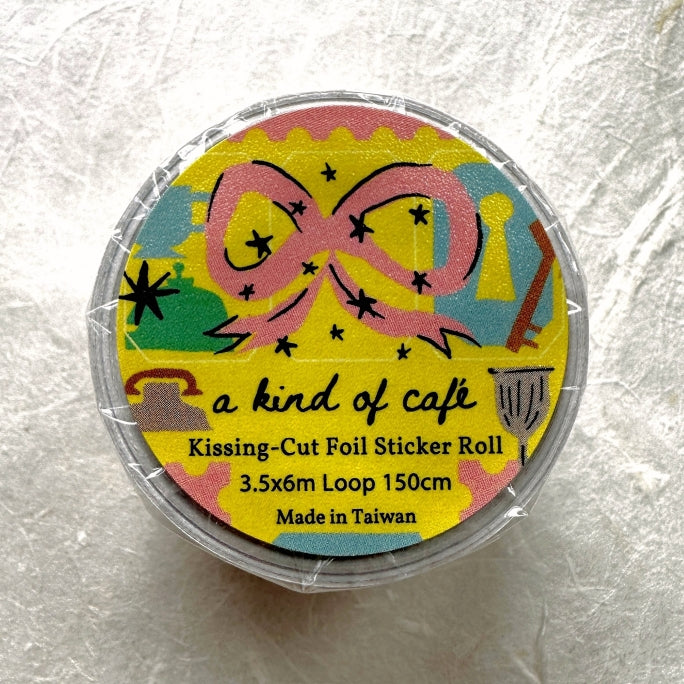 A Kind of Café - Travel Around gold foil pre-cut sticker tape (3.5 cm x 150 cm) SAMPLES