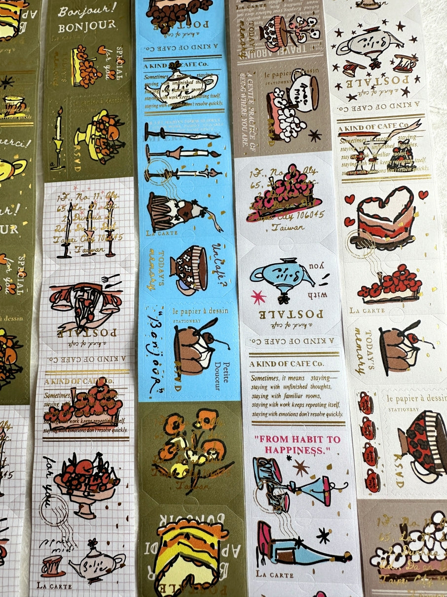 A Kind of Café - Afternoon Tea gold foil kiss-cut paper tape (3.5 cm x 120 cm) SAMPLES