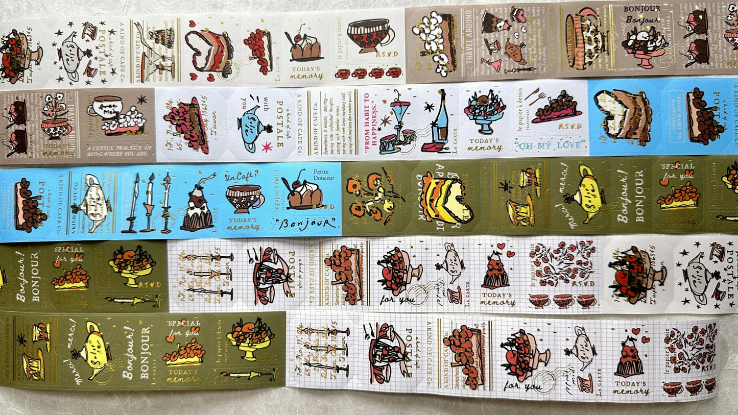A Kind of Café - Afternoon Tea gold foil kiss-cut paper tape (3.5 cm x 120 cm) SAMPLES
