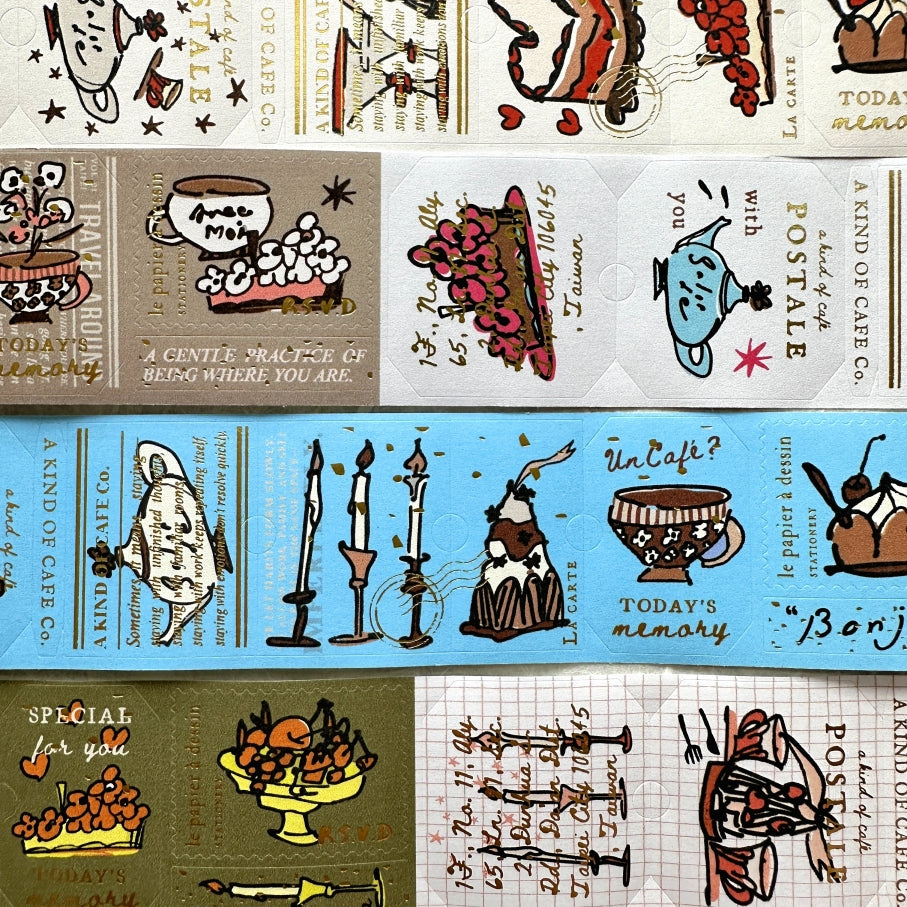 A Kind of Café - Afternoon Tea gold foil kiss-cut paper tape (3.5 cm x 120 cm) SAMPLES