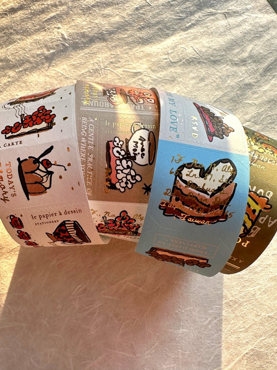 A Kind of Café - Afternoon Tea gold foil kiss-cut paper tape (3.5 cm x 120 cm) SAMPLES