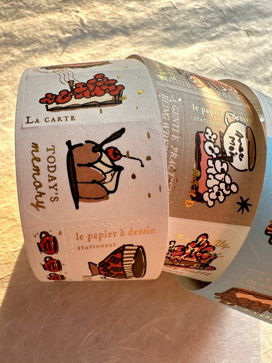 A Kind of Café - Afternoon Tea gold foil kiss-cut paper tape (3.5 cm x 120 cm) SAMPLES