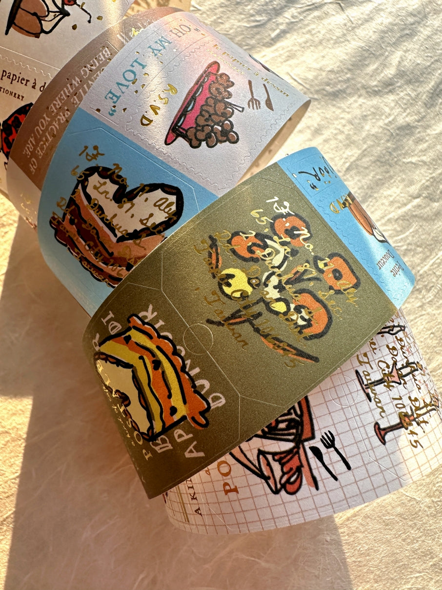 A Kind of Café - Afternoon Tea gold foil kiss-cut paper tape (3.5 cm x 120 cm) SAMPLES