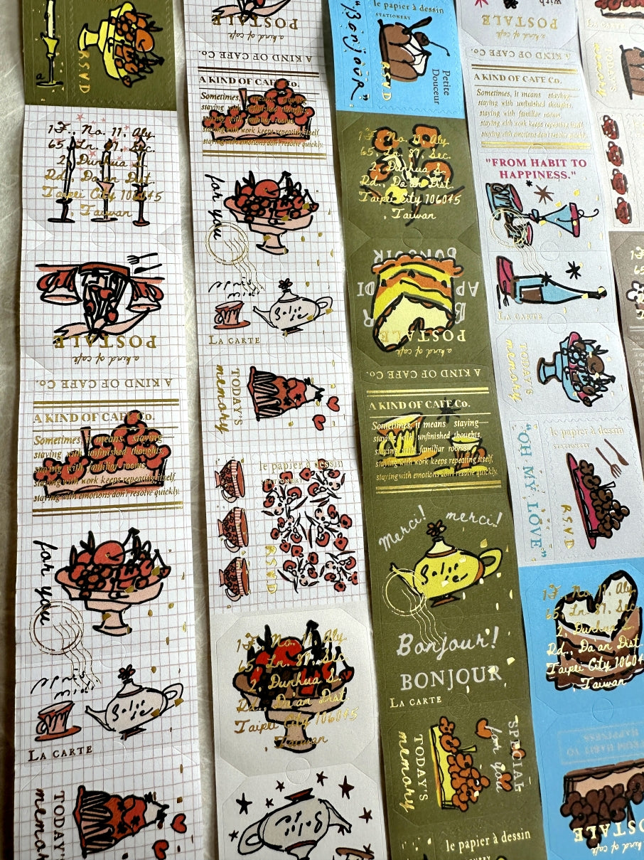 A Kind of Café - Afternoon Tea gold foil kiss-cut paper tape (3.5 cm x 120 cm) SAMPLES