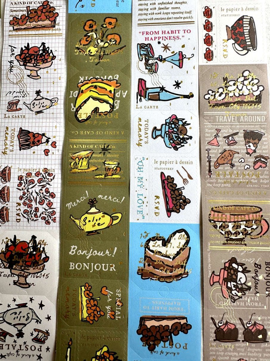 A Kind of Café - Afternoon Tea gold foil kiss-cut paper tape (3.5 cm x 120 cm) SAMPLES