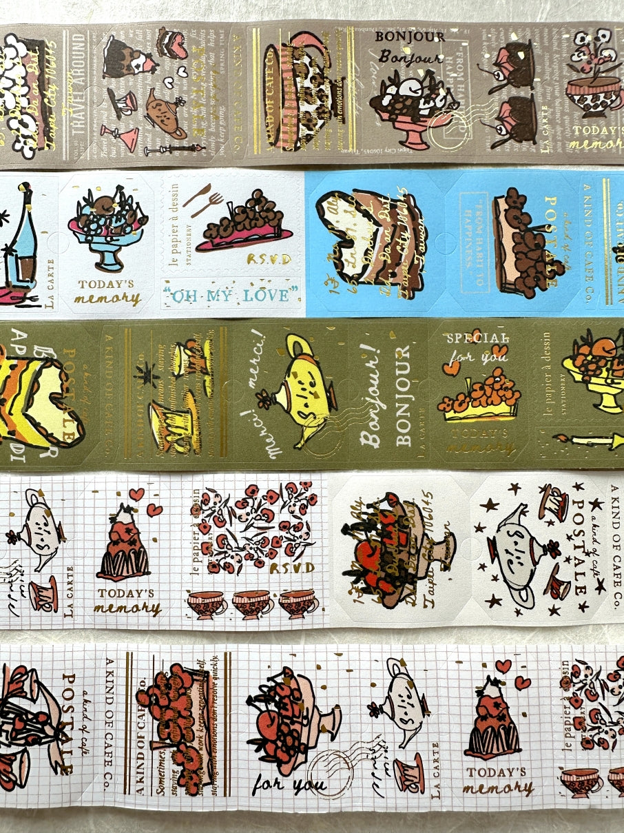 A Kind of Café - Afternoon Tea gold foil kiss-cut paper tape (3.5 cm x 120 cm) SAMPLES