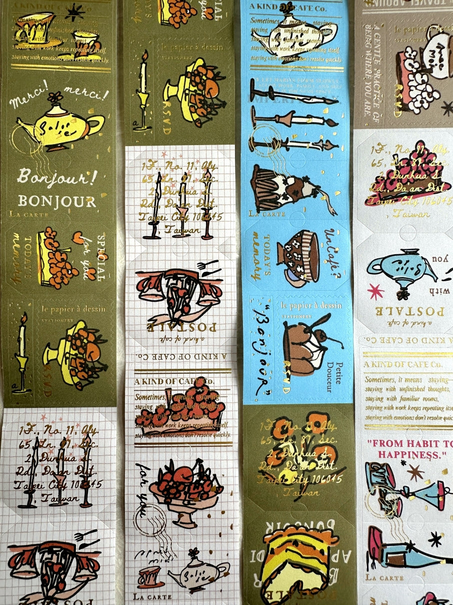 A Kind of Café - Afternoon Tea gold foil kiss-cut paper tape (3.5 cm x 120 cm) SAMPLES