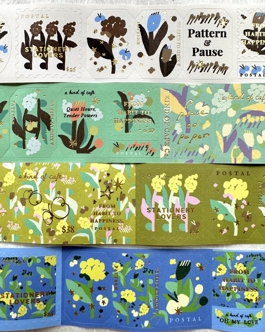 A Kind of Café - Pompon Flower gold foil kiss-cut paper tape (3.5 cm x 120 cm) SAMPLES