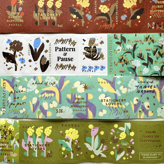 A Kind of Café - Pompon Flower gold foil kiss-cut paper tape (3.5 cm x 120 cm) SAMPLES