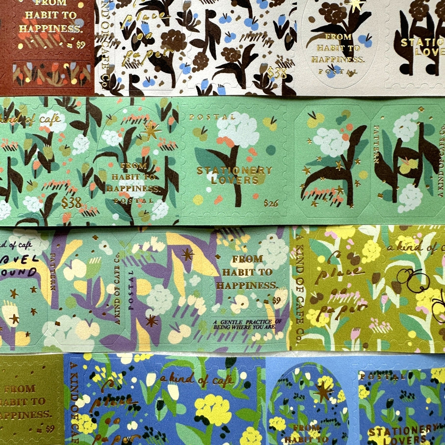 A Kind of Café - Pompon Flower gold foil kiss-cut paper tape (3.5 cm x 120 cm) SAMPLES