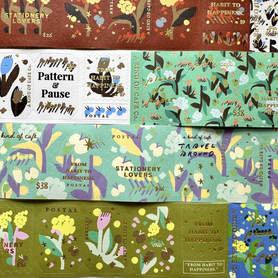 A Kind of Café - Pompon Flower gold foil kiss-cut paper tape (3.5 cm x 120 cm) SAMPLES
