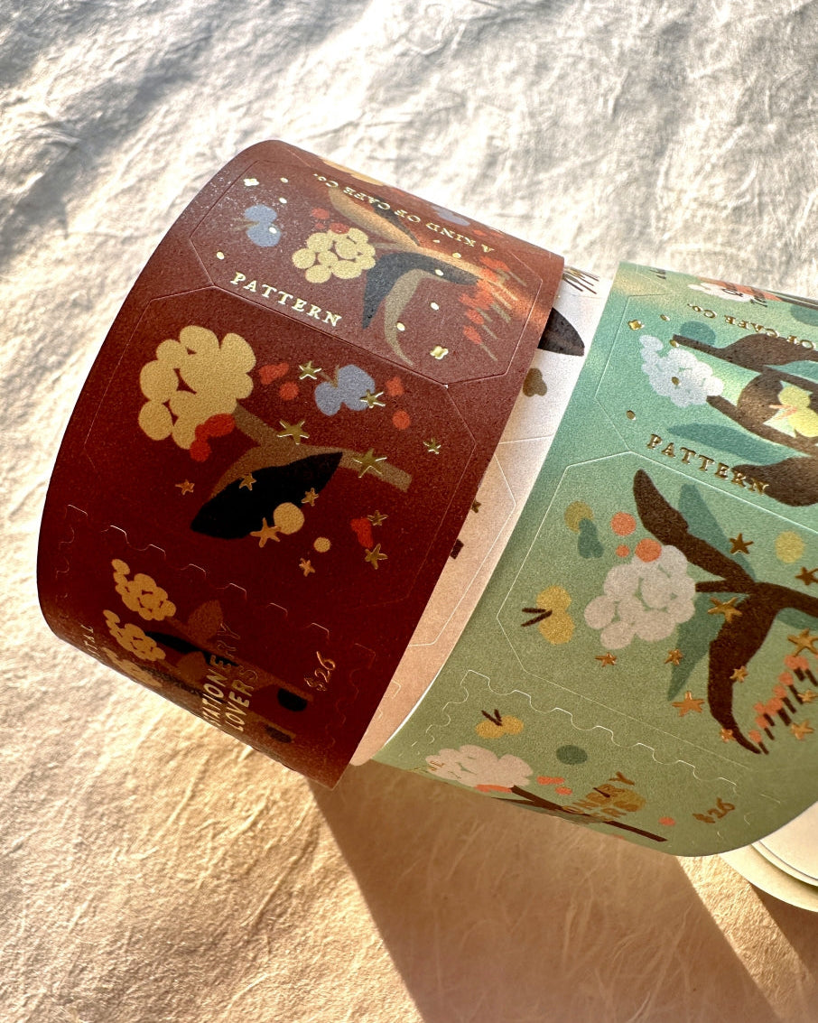 A Kind of Café - Pompon Flower gold foil kiss-cut paper tape (3.5 cm x 120 cm) SAMPLES