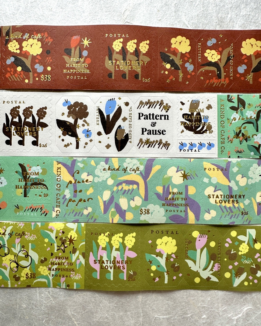 A Kind of Café - Pompon Flower gold foil kiss-cut paper tape (3.5 cm x 120 cm) SAMPLES